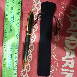 Elegant Executive Black and Rose 🌹Gold Pen with Velvet Case NIP